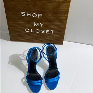 Zara Satin High Heel Sandals Size 10